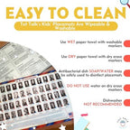Laminated educational placemat measuring seventeen point five inches by eleven point five inches for kids study.