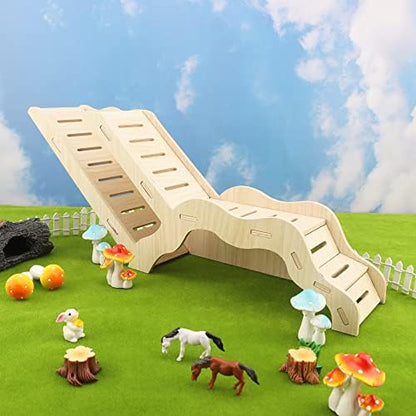 Large Size Syrian Hamster Explorer Set - Snap-Together Wooden Burrow with Panoramic Window,Natural Chew-Safe Design Decorative Landscaping Digging Peeping Hide Underground Fun for Cage Enrichment - Image 7
