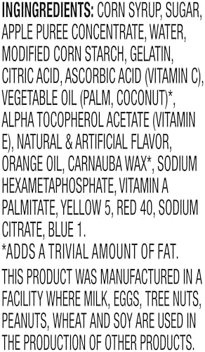 Funables Baby Shark Assorted Fruit Snacks nutritional facts showing vitamins A C and E