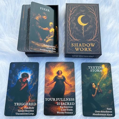 Fifty-four authentic GZXINKE healing oracle cards laid out for beginner meditation.