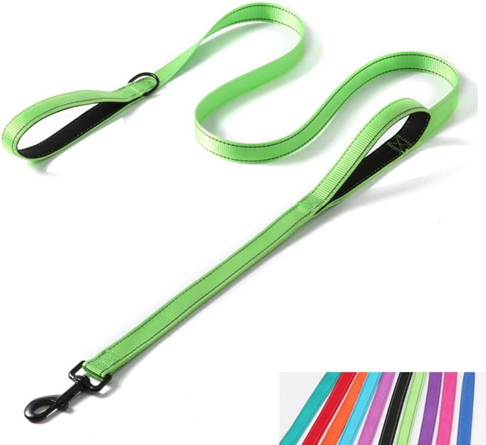 Reflective Nylon Dog Leash Heavy Duty, Two Handles with Padded for Extra Control Outside Durable Training Lead for Small Medium Large Breed Pet Dogs, 6ft Long 1-inch Width, Pink - Image 12