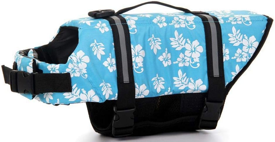 ChezAbbey pet life preserver highlighting rescue handle