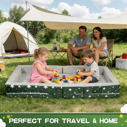 Lightweight toddler bed folded compactly for family travel and camping use