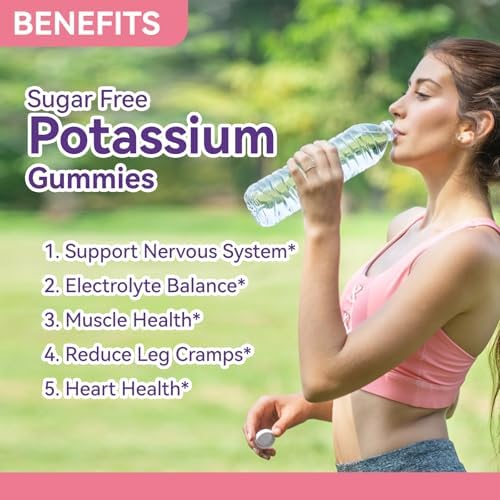 EAZGOO dietary potassium gummies supplement facts label highlighting vegan and gelatin free ingredients side view