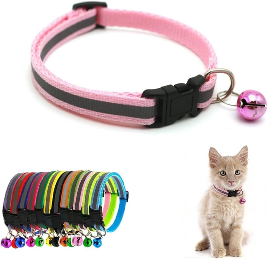 Cat Collar with Bell, Reflective XS Dog Collars Soft Adjustable Buckle for XXS XSmall Extra Small Puppy Female Male Tiny Pets Dogs Girl Yorkie Chihuahua X-Small(Yellow Green) - Image 9
