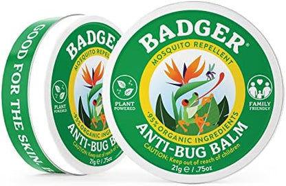 Badger natural insect repellent with citronella and lemongrass for family safe protection.