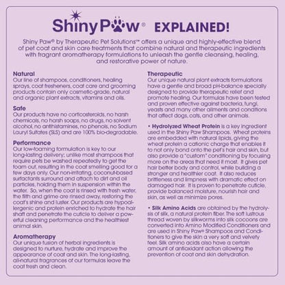 ShinyPaw 16 Ounce cat shampoo for soothing dry and itchy skin.