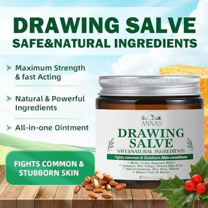 Authentic USA imported drawing salve for ingrown hair relief packaging details