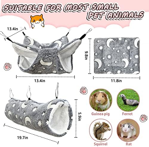 Small animal habitat setup featuring cozy hideout bed