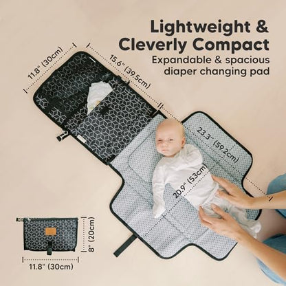Side view of KeaBabies diaper clutch with stroller hooks