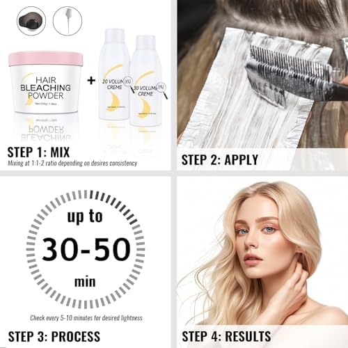 Cosmtek anti brass blue bleach powder for highlights texture