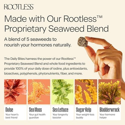 Rootless hormone support seaweed snack packaging details