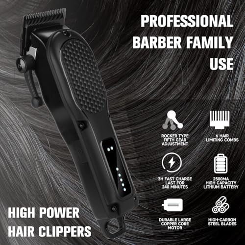 NUTCORE cordless hair trimmer displaying the digital LED battery indicator