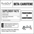 Herbadiet Vitamin A powder pouch back nutritional information