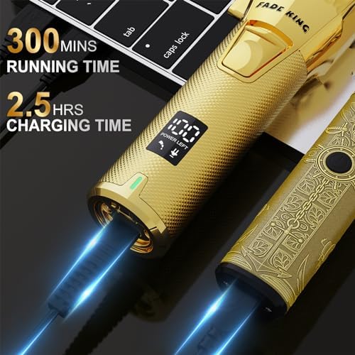 FADEKING premium travel case open showing organized hair clippers and trimmer accessories