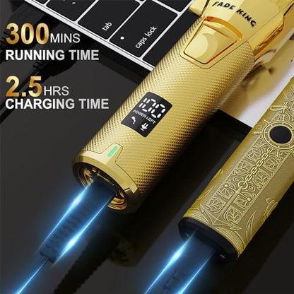 FADEKING premium travel case open showing organized hair clippers and trimmer accessories