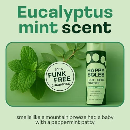 Happy Soles foot spray ingredients including bamboo and tapioca powder
