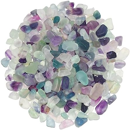 Close up of colorful natural fluorite stone chips