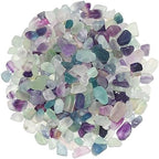Close up of colorful natural fluorite stone chips