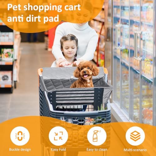 Pet shopping cart cover folded in storage bag