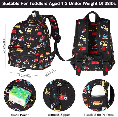 Toddler wearing Accmor mini backpack with safety leash in a park