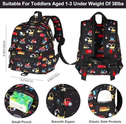 Toddler wearing Accmor mini backpack with safety leash in a park