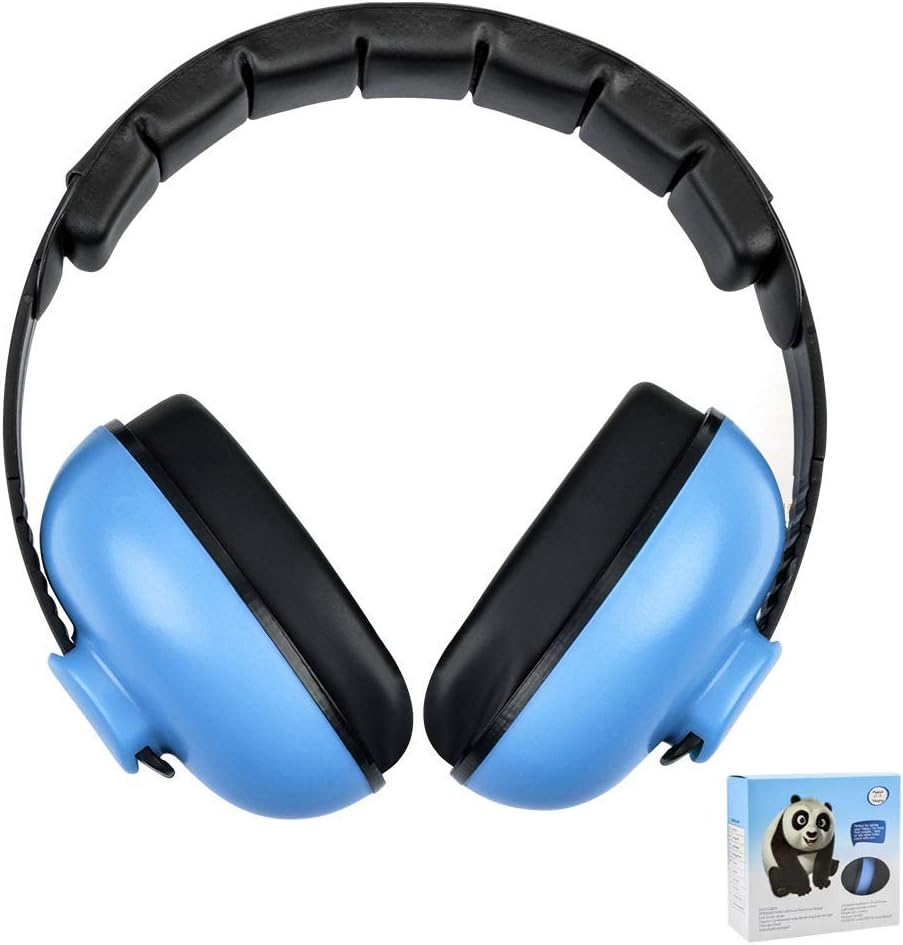 Solar-Power baby noise cancelling headphones in blue