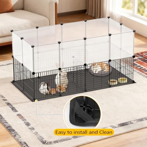 XiaZ Small Animal Playpen 26 Panels, Guinea Pig Cages with Waterproof Mat 47.2" x 23.6" x 23.6",Puppy Play Pen for Chicken,Pet Fence for Rabbit,Bunny,Ferrets,Hamsters,Hedgehogs Indoor - Image 5