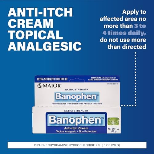 Major Pharmaceuticals Banophen topical analgesic cream packaging for skin protection.
