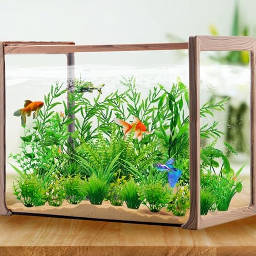 Low maintenance plastic plants for saltwater fish tank layouts