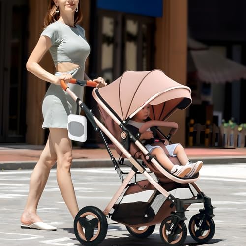 PandaEar travel wipe case with strap attached to stroller