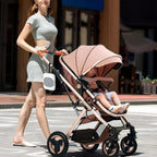 PandaEar travel wipe case with strap attached to stroller