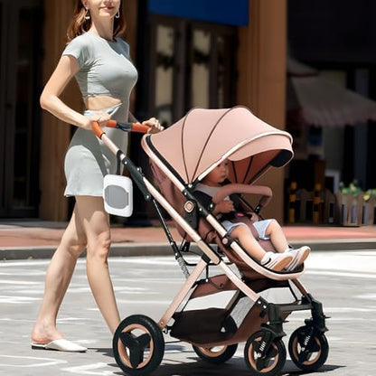 PandaEar travel wipe case with strap attached to stroller