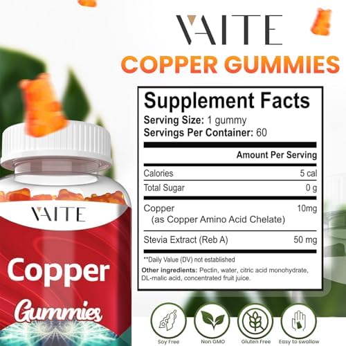 USA imported trace mineral supplement bottle showing sixty count vegan gummies
