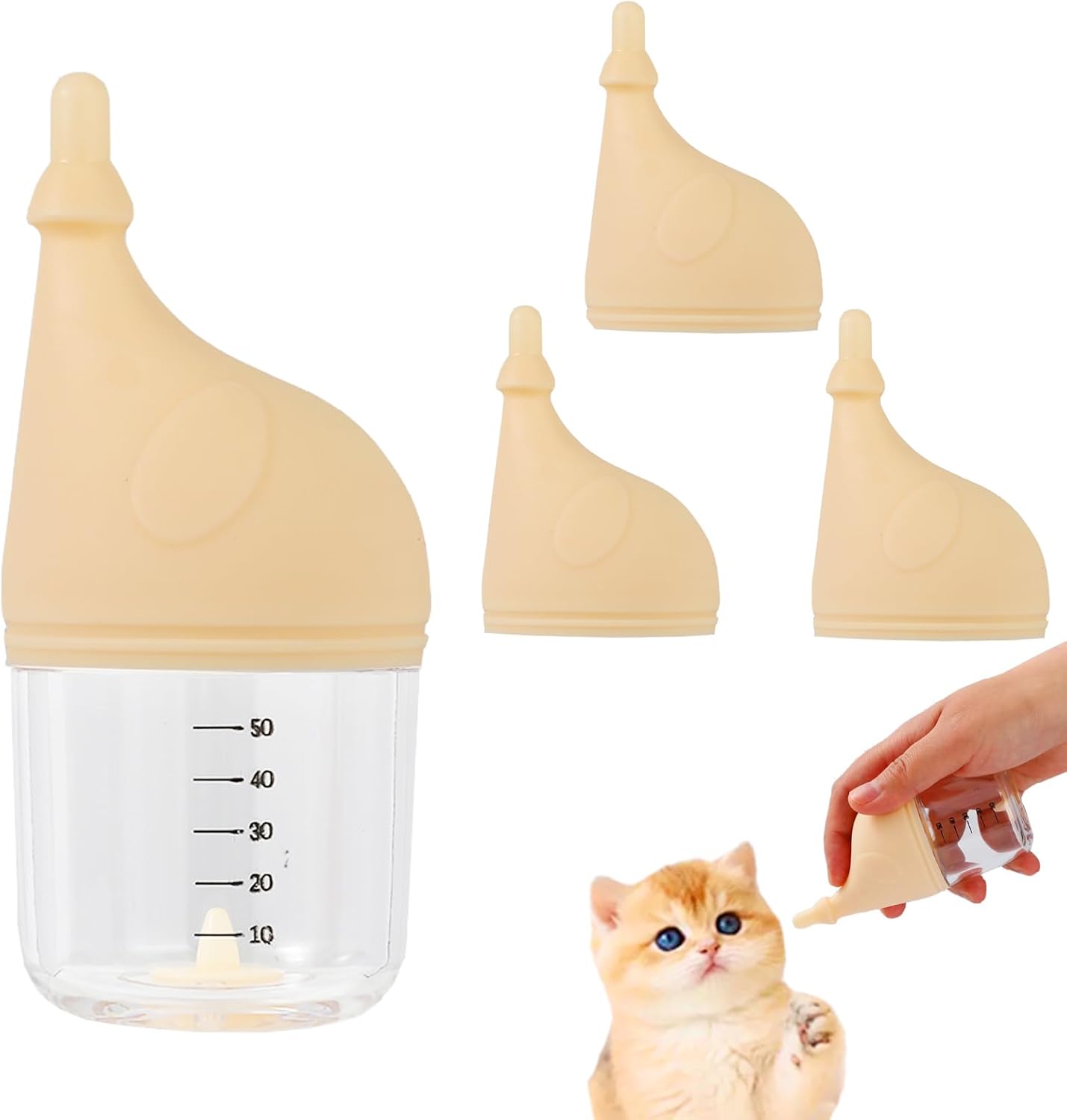 Kitten Bottle Feeding Kit for Nursing, Milk Bottles for Feeding Newborn Puppies,Anti-chocking Design with 3pcs Replaceable Nipples, Cute Elephant Shape for Nursing Small Animals Pets (Blue, 20ML) - Image 11