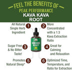 Highly concentrated kava kava liquid drops showing the glass dropper applicator