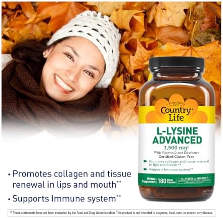 Country Life L-Lysine Advanced immune support supplement packaging