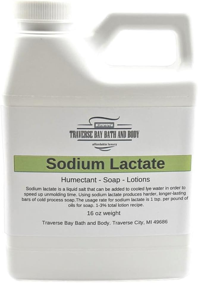 Traverse Bay Bath and Body 60 percent concentration safety sealed sodium lactate liquid