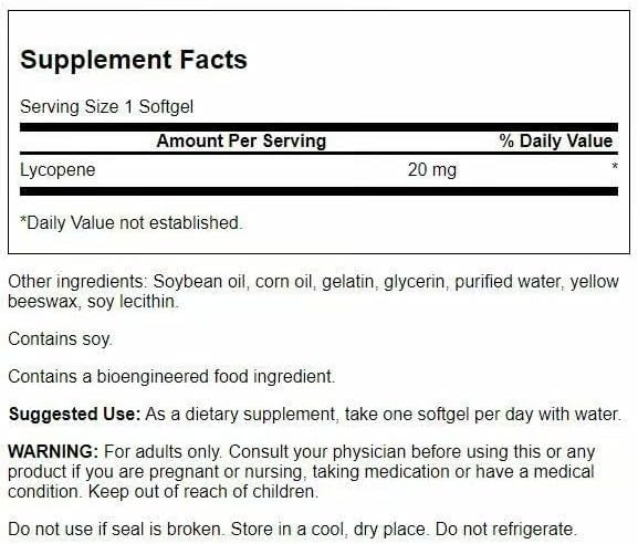 Swanson Lycopene two pack packaging showing authentic antioxidant softgels for heart health