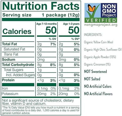 Nutritional facts panel for both blueberry and apple cinnamon variety pack flavors