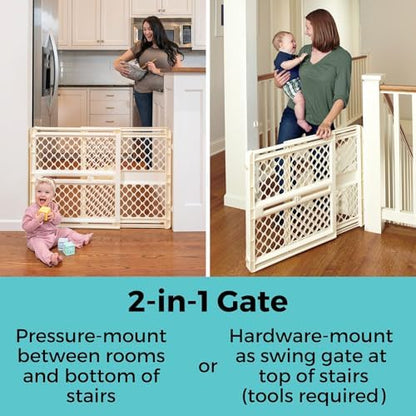 Close up view of the climb resistant plastic texture on the Toddleroo safety gate panel.