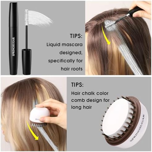 Springsugar washable hair mascara wand for precise root highlighting