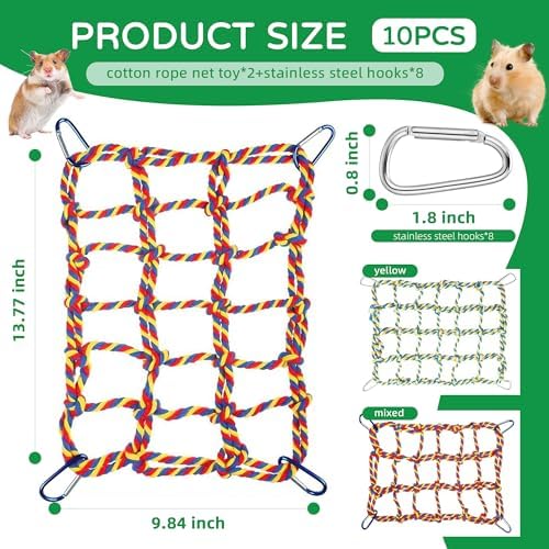 Stainless steel hooks attached to rat climbing net