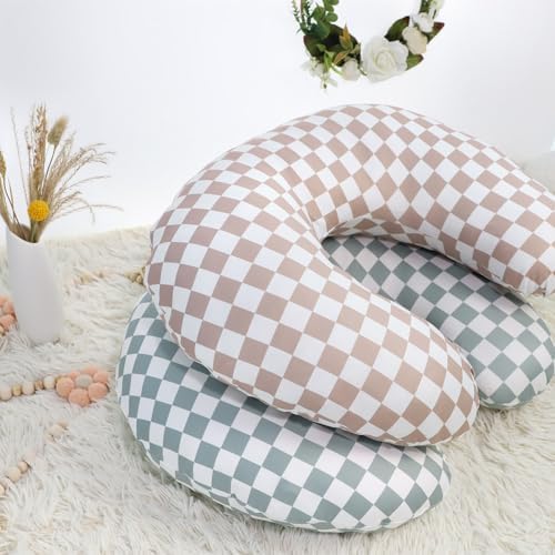 Green and brown checkered pattern design detail