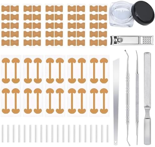 Close up of the professional medical grade elastic correction patches and breathable adhesive strips for toe alignment