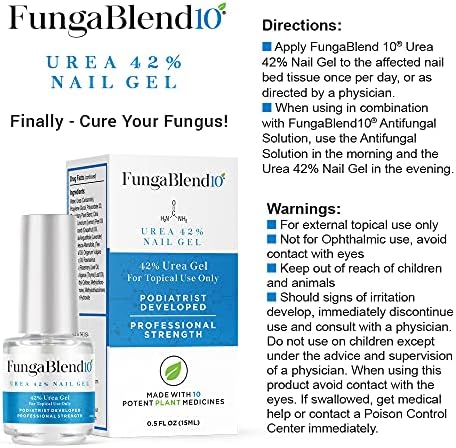 Back label of FungaBlend 10 showing usage instructions and professional formulation.