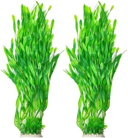 Vibrant green twenty-six inch plastic fish tank decorations showcasing natural flowing motion.