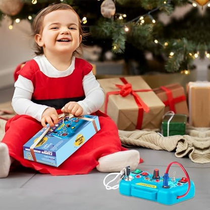 Compact travel friendly interactive electronic sensory board for boys and girls