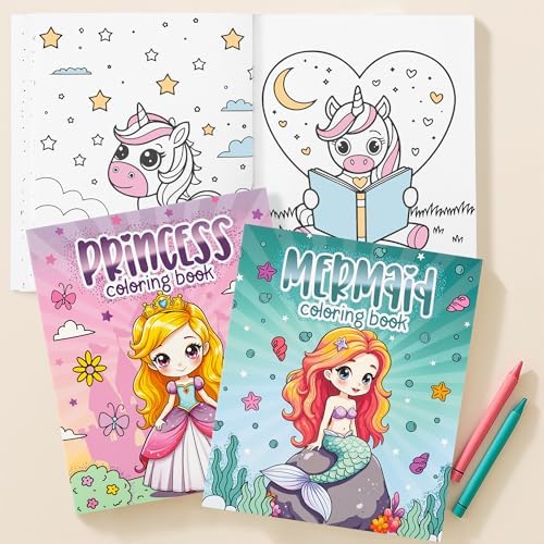 ZICOTO girls coloring book set side by side display demonstrating thickness and page quality