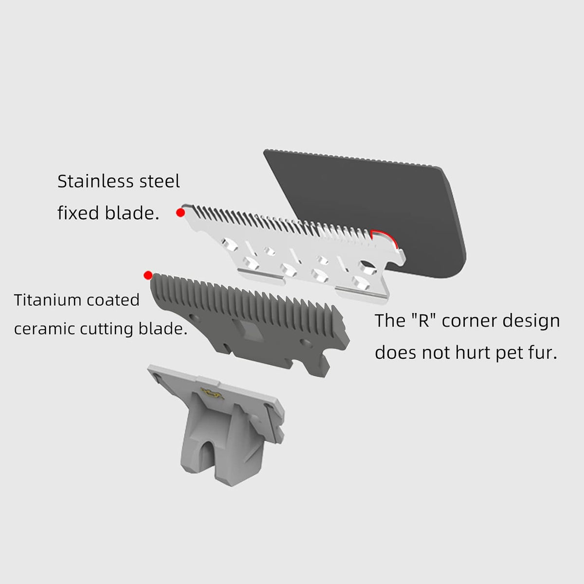 Shernbao professional pet grooming blade attachment mechanism detached view